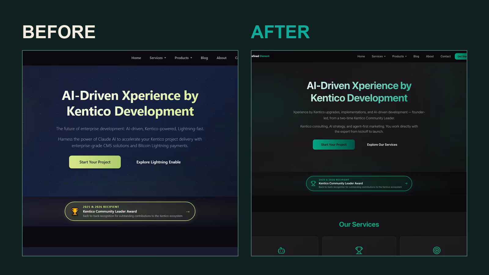 36 Hours: I Let an Agent Audit, Redesign, and Reposition My Kentico Site